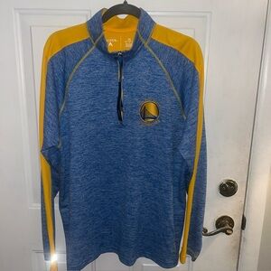 NWT Antiqua from NBA.Com Golden State Warriors Blue Quarter Zip  Mens Sz XL